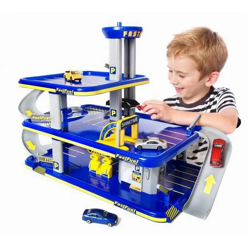 On Stock DIY assembled three floors of car parking children educational