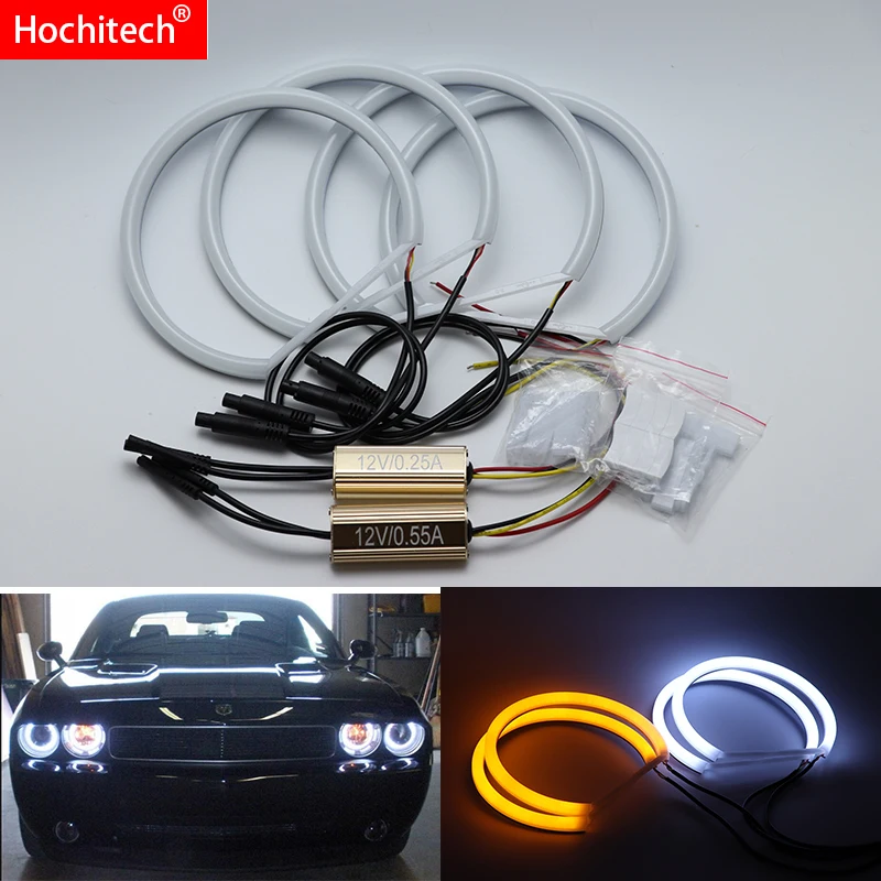 for Dodge challenger 2008 2016 White & Amber Dual color Cotton LED
