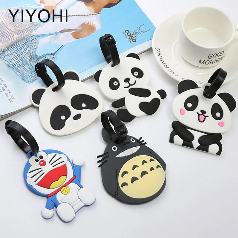 

Cartoon Panda Luggage Tag Travel Accessories Silica Gel Suitcase ID Addres Holder Animals Baggage Boarding Tags Portable Label