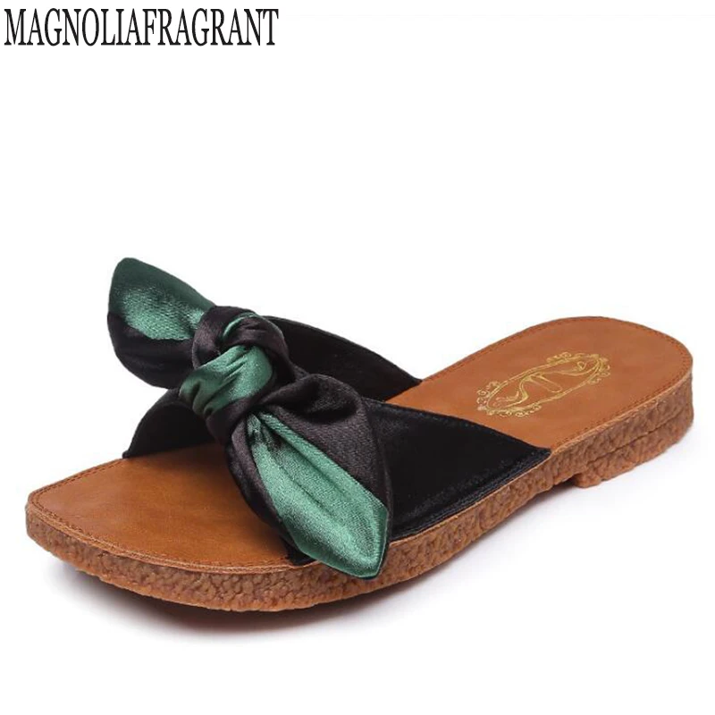 bow slides flats heels