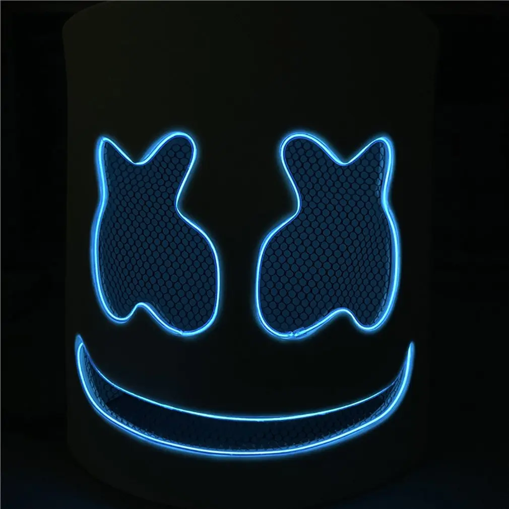 Украшение «сделай сам» DJ Зефир EL провода шлем с led подсветкой маска для косплея на Хеллоуин маска полный уход за кожей лица Косплэй опора для Хэллоуина бара маски - Цвет: 1