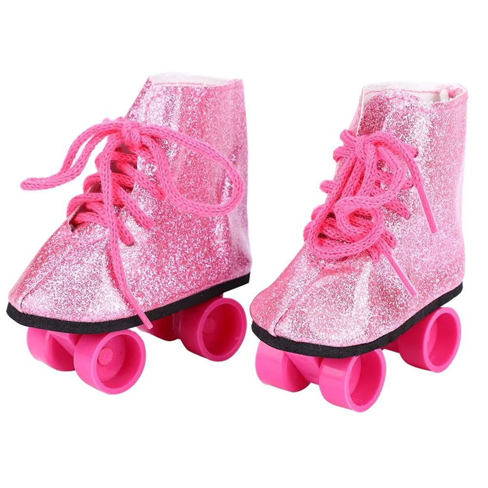 Cute Toys Accessory Roller Skates Shoes Fashionable Skateboard Girls Entertainment Gift Baby Glitter For 18inch American Dolls