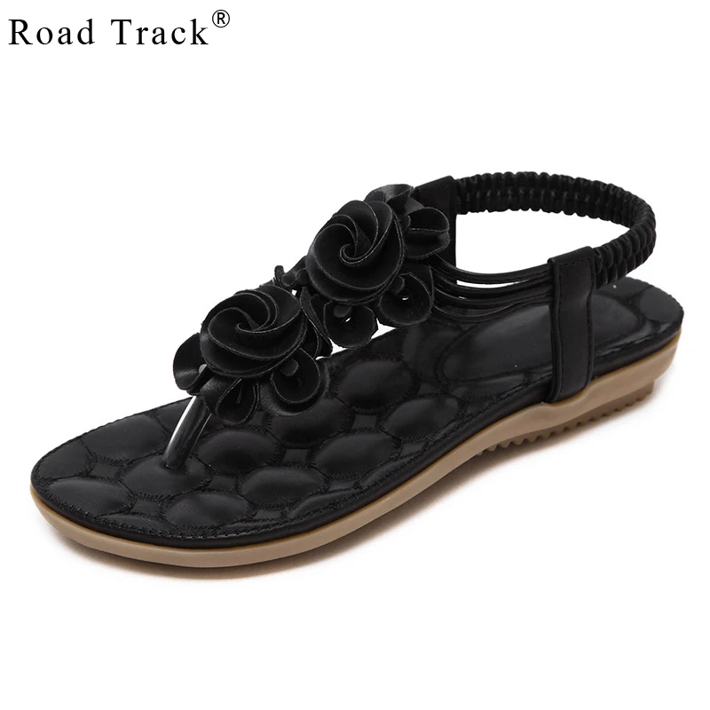 Road Track Women Sandals Summer Bohemian Solid Classics Flowers Flip ...