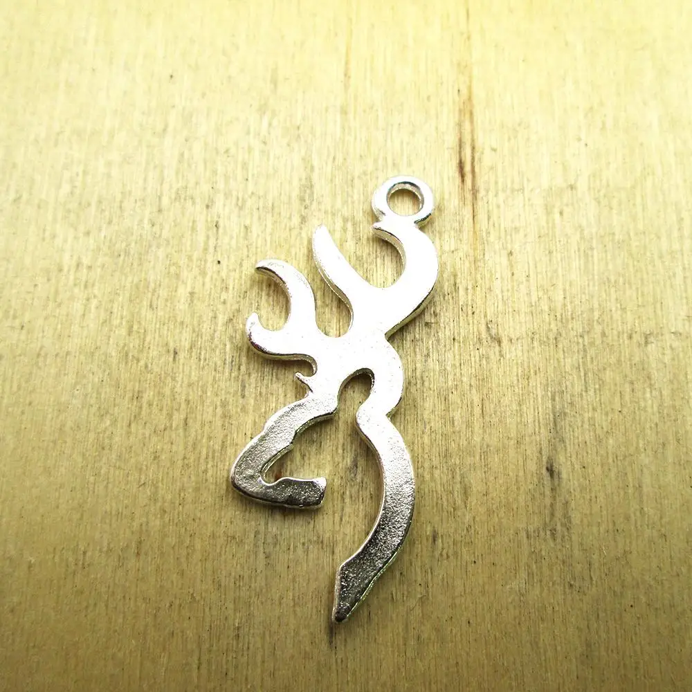 

10pcs--45x18mm Deer Head Silhouette Deer Antlers Charms Pendants DIY necklace/ bracelets charms antique silver tone