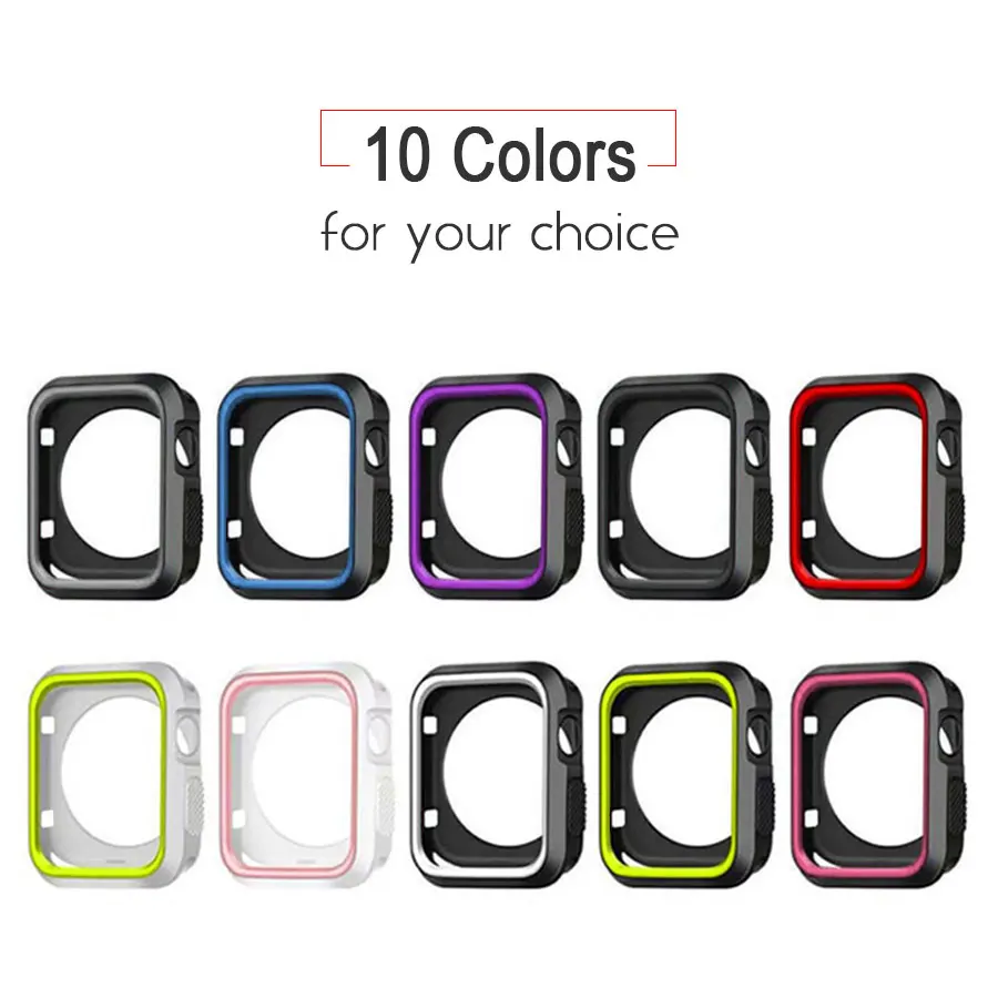 

Silicone Watch Case for Apple Watch Series 4/3/2/1 Full Protector Waterproof Anti-knock Bumper For iWatch 40mm 44mm 38mm 42mm