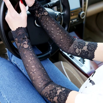 

women Lace Arm Sleeve Breathable Bracers Anti-UV Lace Pattern Woman Arm Sleeve Clothing Accessories Summer Anti-sun Arm sleeve