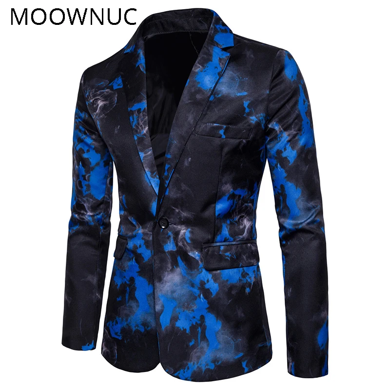 

Blazers Men's Jackets Coats Men's Suit Jackets Masculino Hombre Fashion Slim Fit Printed Smart Casual Suit Dress New MOOWNUC MWC