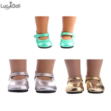 Luckdoll круглые маленькие кожаные туфли для 18-дюймовые американских кукол, лучшие детские игрушки для детей праздничные подарки