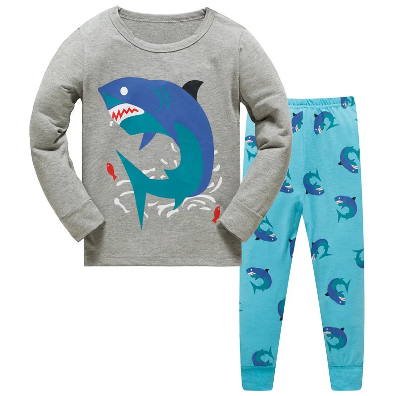 QL 20, Shark, 1SET Children boys pajamas, Cotton Lycra, long sleeve