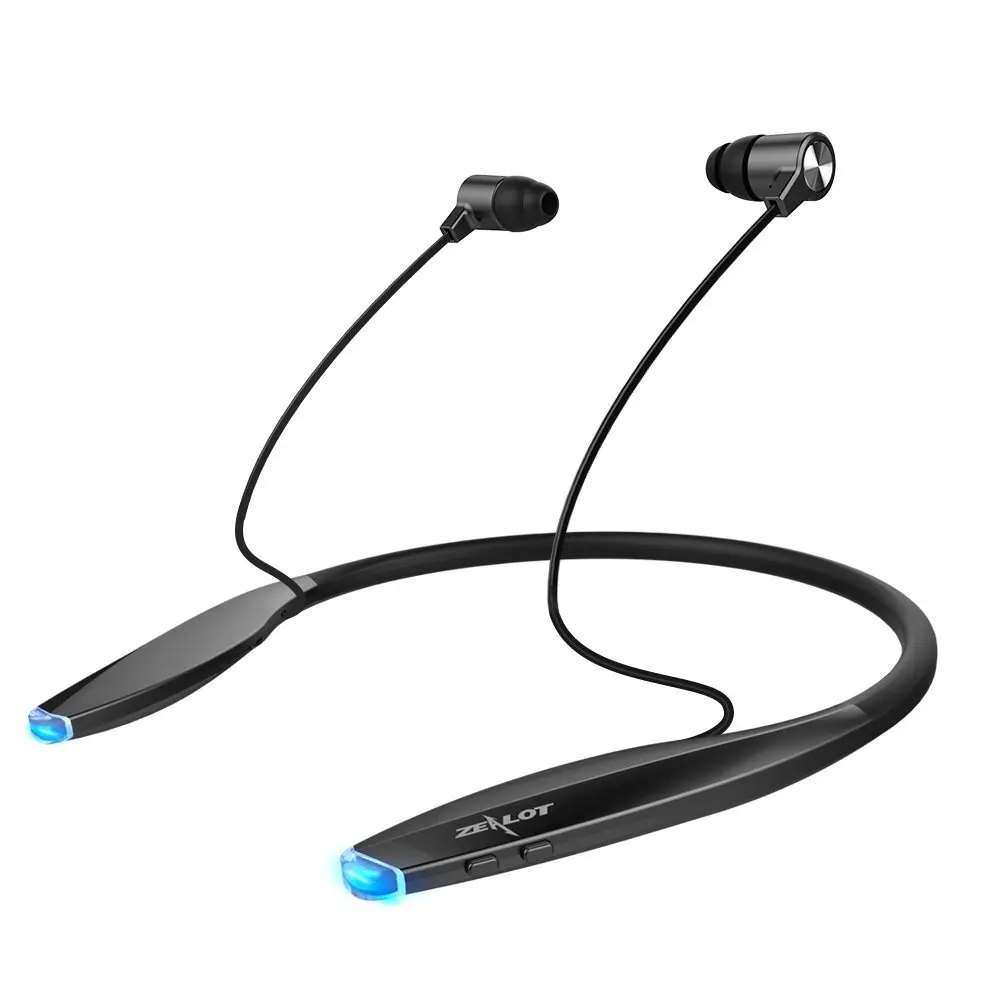 ZEALOT H7 Bluetooth наушники с магнитом водонепроницаемые шейные беспроводные наушники спортивные наушники с микрофоном для телефонов - Цвет: black