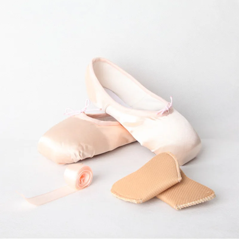 LUCYLEYTE/высококачественные Женские Балетные пуанты; танцевальные туфли с лентами; женские кроссовки; zapatos de baile; размер 28-43 - Цвет: Satin pink