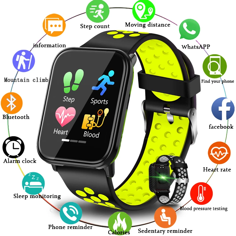 

LIGE Smart Band Heart Rate Monitor Pedometer Blood Pressure Smart Bracelet Sport Fitness SmartWatch Men Pulseira inteligente+Box