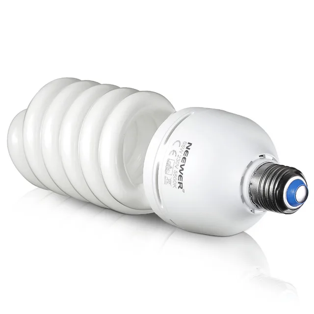 neewer 65w 220v 5500k tri phosphor spiral cfl daylight balanced