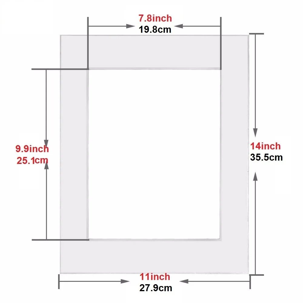 12 шт. белые коврики для картин с сердечником конической огранки для 4x6/5x7/8x10/8,5x11 дюймов фотографии рамки украшения - Цвет: 11x14 for 8x10 photo