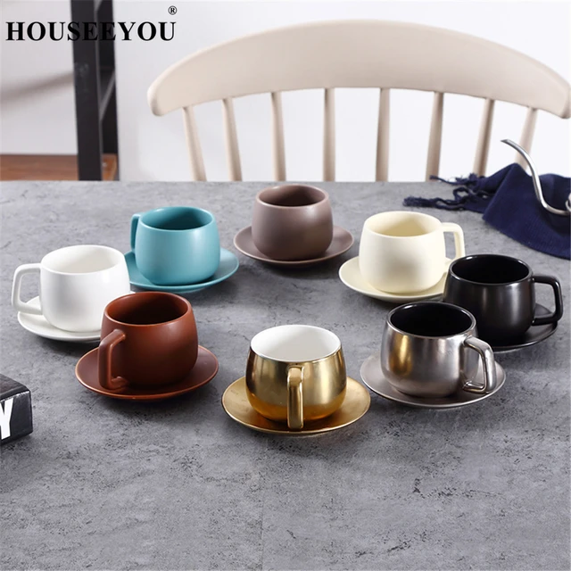 Handmade 'Masal' Little Houses Espresso Cup & Saucer Set - Unique