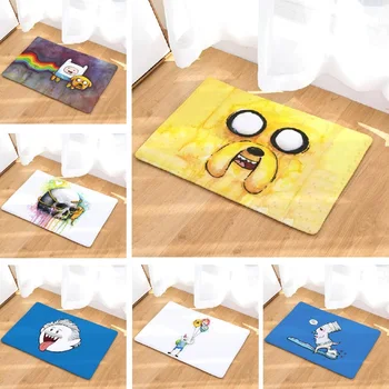 

Bath Mat Cartoon Printed Flannel Anti-Slip Bathroom Carpet Kitchen Floor Mat 50x80cm Toilet Rugs Adventure Time Door Mats