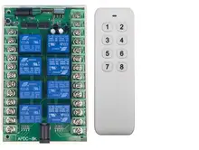 Interruptor de controle remoto, interruptor de controle remoto sem fio 8ch 12v 24v 8 ch relé 315/433 mhz