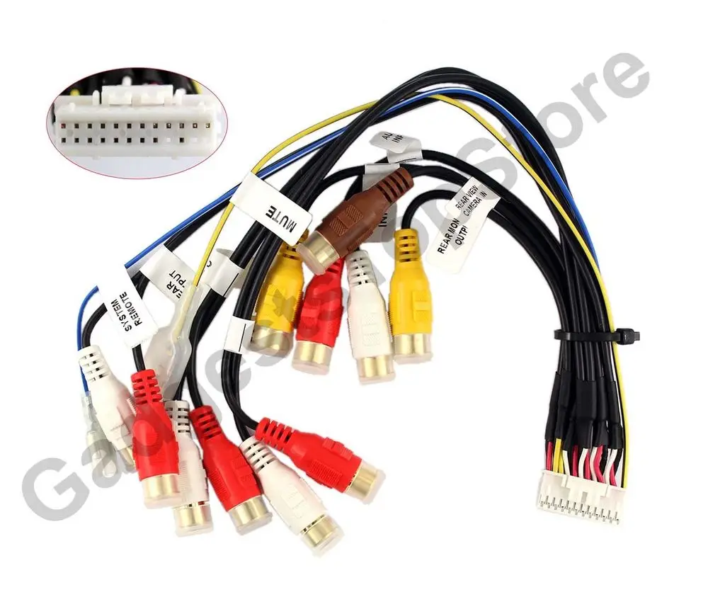 

24 Pin Plug Car Stereo Radio RCA Output Wire Harness Wiring Connector Adaptor Cable for Pioneer AVIC-D3/F700BT/F900BT/F910BT