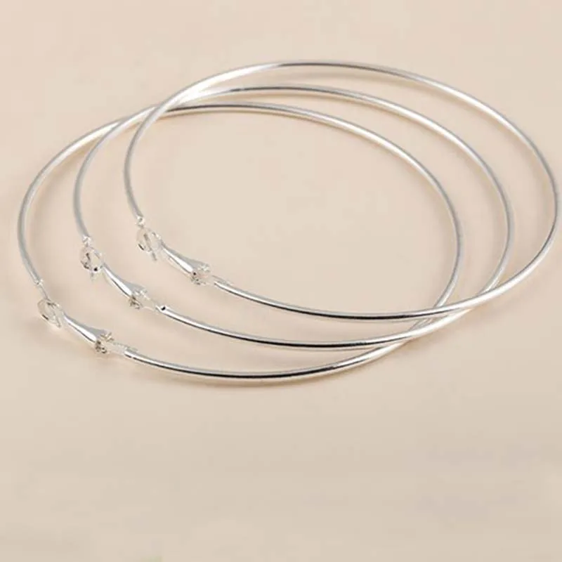 

25mm simple Big Hoop Loop Earrings Large Circle Smooth Round Hook Hip Hop Clasp Clip Dangle Charm Craft Components Dangle