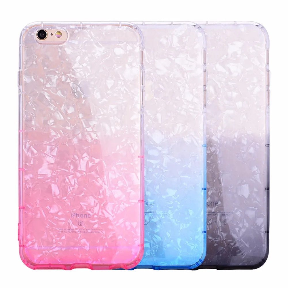 

Fashion 2 in 1 Gradient Color Conch Shell Phone Case For iphone 6S Case For Apple iphone X 6 7 8 Plus Back Cover Lovely Cases