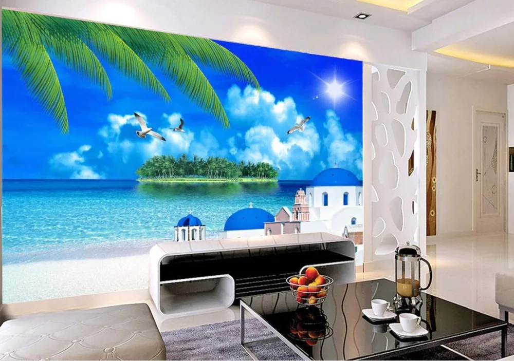 

Custom 3d murals wallpaper background Mediterranean scenery wall wallpaper scenery for wall mural wallpaper white