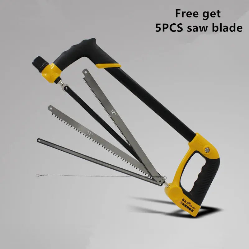 

1PC Multifunction Hacksaw Woodworking Saw Handsaw hacksaw wire+ 5PCS saw blades W045
