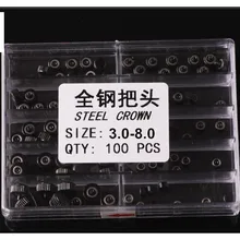 100 шт. черный нержавеющей металлический смотреть крон Размеры 3.0-8.0 мм для ремонта часов