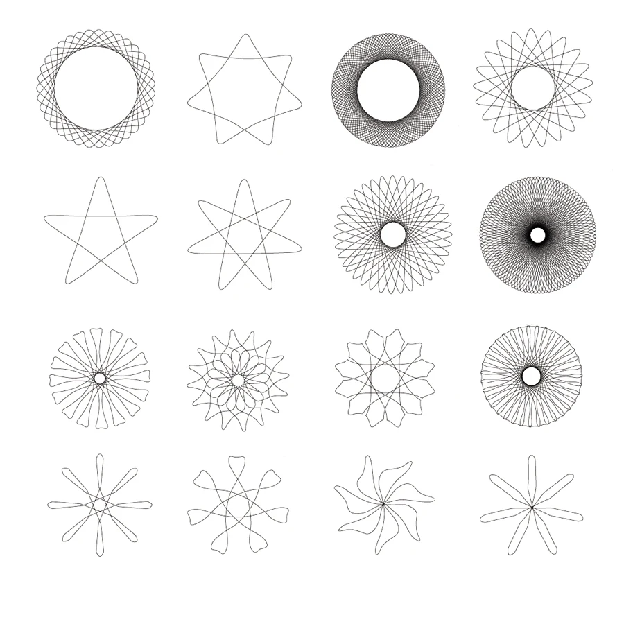 Спирограф рисунок игрушки набор 20 Интимные аксессуары Творческий рисовать спираль Дизайн переплетенных Шестерни и Колёса, творческий Рисунок для детей