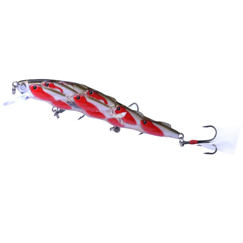 

1 Pcs New Minnow Fishing Lure 11.5cm 15.7g Shoal of Fish Hard Baits Wobbler Group Fish Crankabaits With Feather Hook