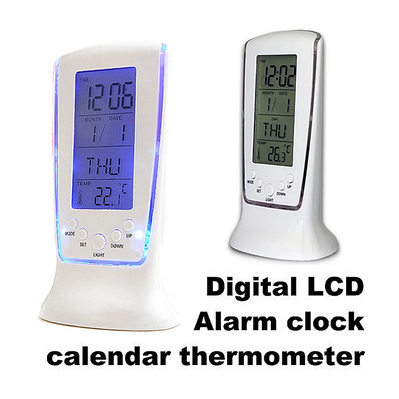 

New Multi-function Digital LCD Alarm Clock Music LED Desk Table Calendar Thermometer Sale Best Price