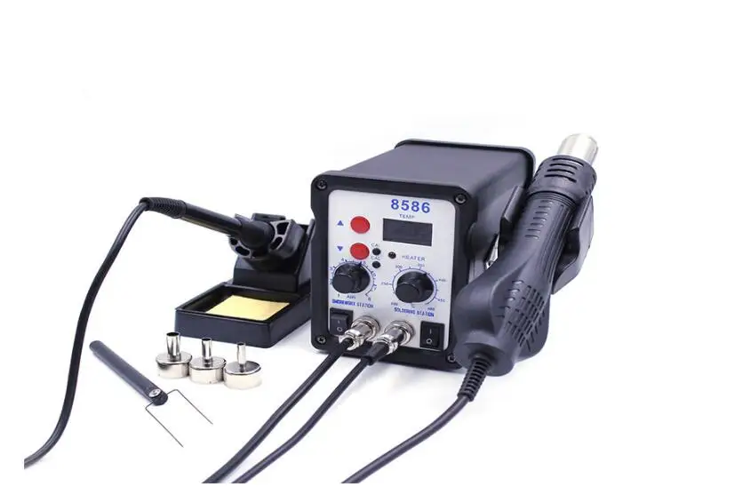 

2 in 1 Economical Soldering Station And Hot Air Gun Solder Iron SMD Rework Machine For Mobile Computer Repair