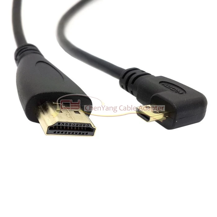 Кабель CY Micro HDMI прямоугольный 90 градусов к HDMI Мужской HDTV кабель 150 см для сотового телефона и планшета