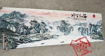 

Antique Collection (Waterfall. Haina Baichuan) Su Embroidery Living Room Decoration Painting