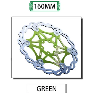 Велосипед vxm тормоз 160 мм/180 мм/203 мм Дисковый Тормоз MTB DH дисковые роторы гидравлический тормоз колодки поплавок многоцветный тормозной колодки велосипедные части - Цвет: 160MM Green