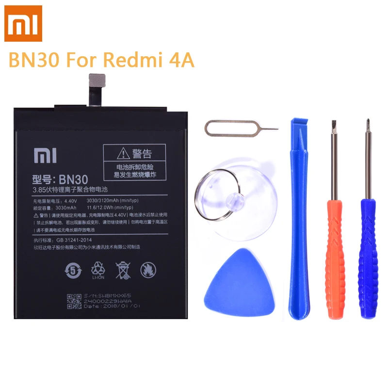 Оригинальный аккумулятор BN34 BN30 BM47 BM36 BM22 для Xiaomi Mi 5 5S Redmi 5A 4A 3 3S 4X 3X сменная литий