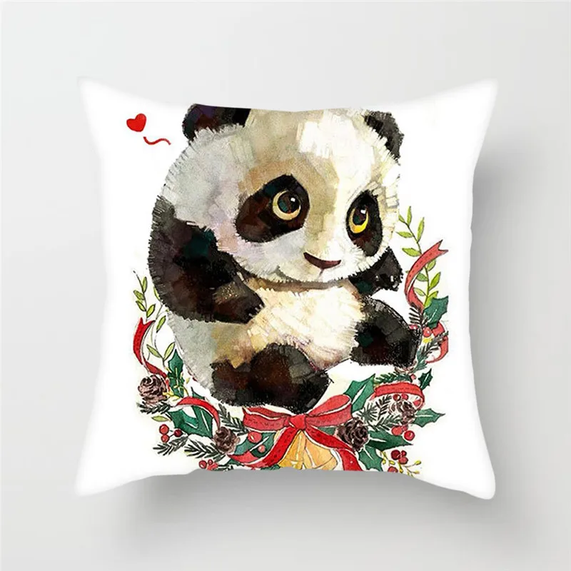 Милая Черная Подушка-панда чехол с принтом привязанность диван-кровать в машине семейный домашний декоративный бросок наволочка
