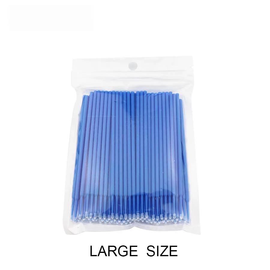 100pcs Blue 100 шт Макияж щеточки Одноразовые микро-Аппликаторы кисти для наращивания ресниц принадлежности аксессуары для ресниц - Цвет: 100pcs Blue