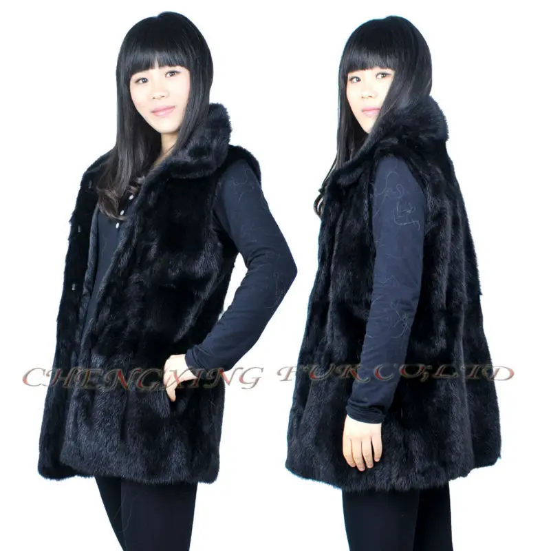 CX G B 251/X Black Aliexpress Wholesale Real Weasel Women Fur Vestvest