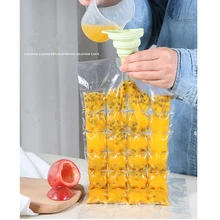 Самозапечатываемый одноразовый лед мешок льда кубик лоток плесень вода впрыска коктейля делает мешок льда сок, напиток сложенный воронка