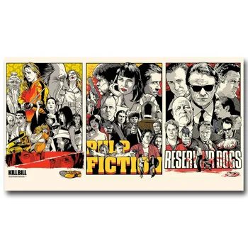 

Kill Bill Pulp fiction Reservoir Dogs Movie Art Silk Fabric Poster Print 13x24 24x43Films Pictures for Room Wall Decor 005