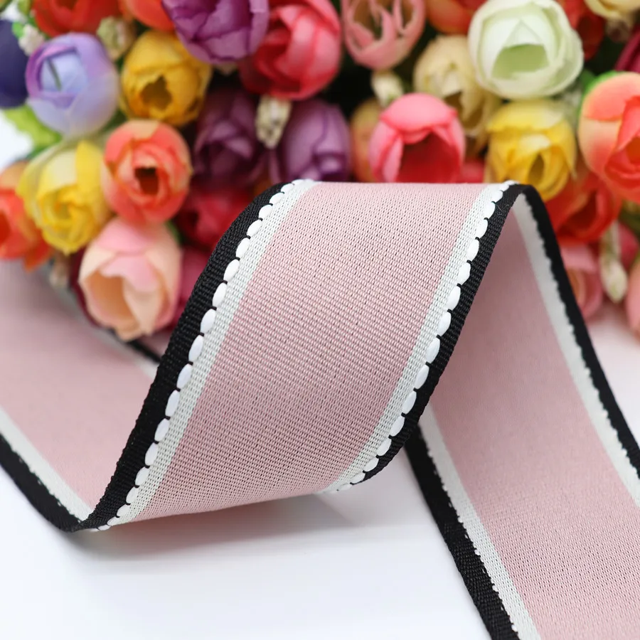 

10 Yards 25MM/38MM Stitch Ribbons Colorful Edge Dotted Line Ribbon For Hair Bows DIY Crafts Handmade Accessories Y19041802