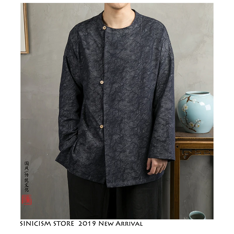 Sinicism Store мужская уличная куртка 2020 из хлопка и льна в стиле Харадзюку ветровка
