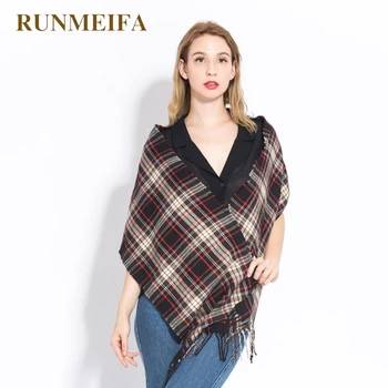 

[RUNMEIFA] Hot Design brand sjaals unisex plaid men scarf with tassel autumn winter warm soft fashion Imitation wool scarf