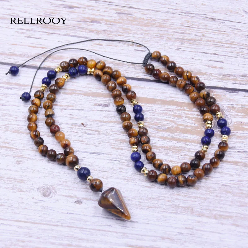 

Stone necklace/men/women/6mm tiger eye natural stone bead necklace stone pendants necklace fashion jewelry
