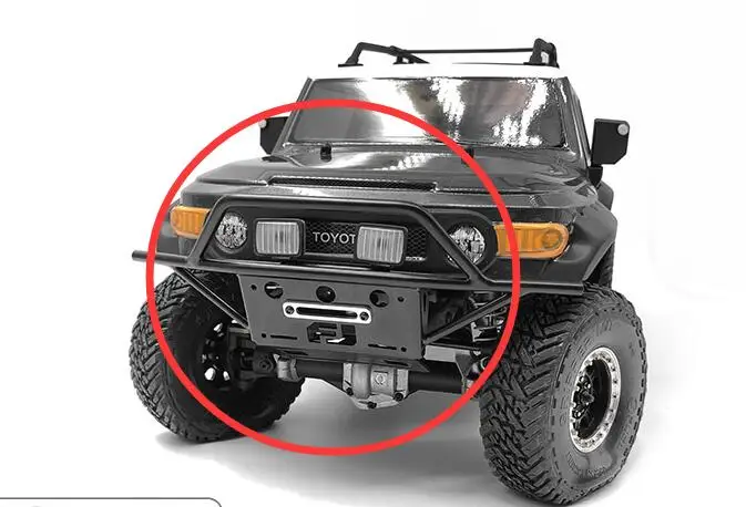 Металла передний бампер с светодиодные лампы, светильники лебедки HPI RacingTUBE FJ cruiser TOYOTA рок Cralwer 4x4 грузовик 1/10