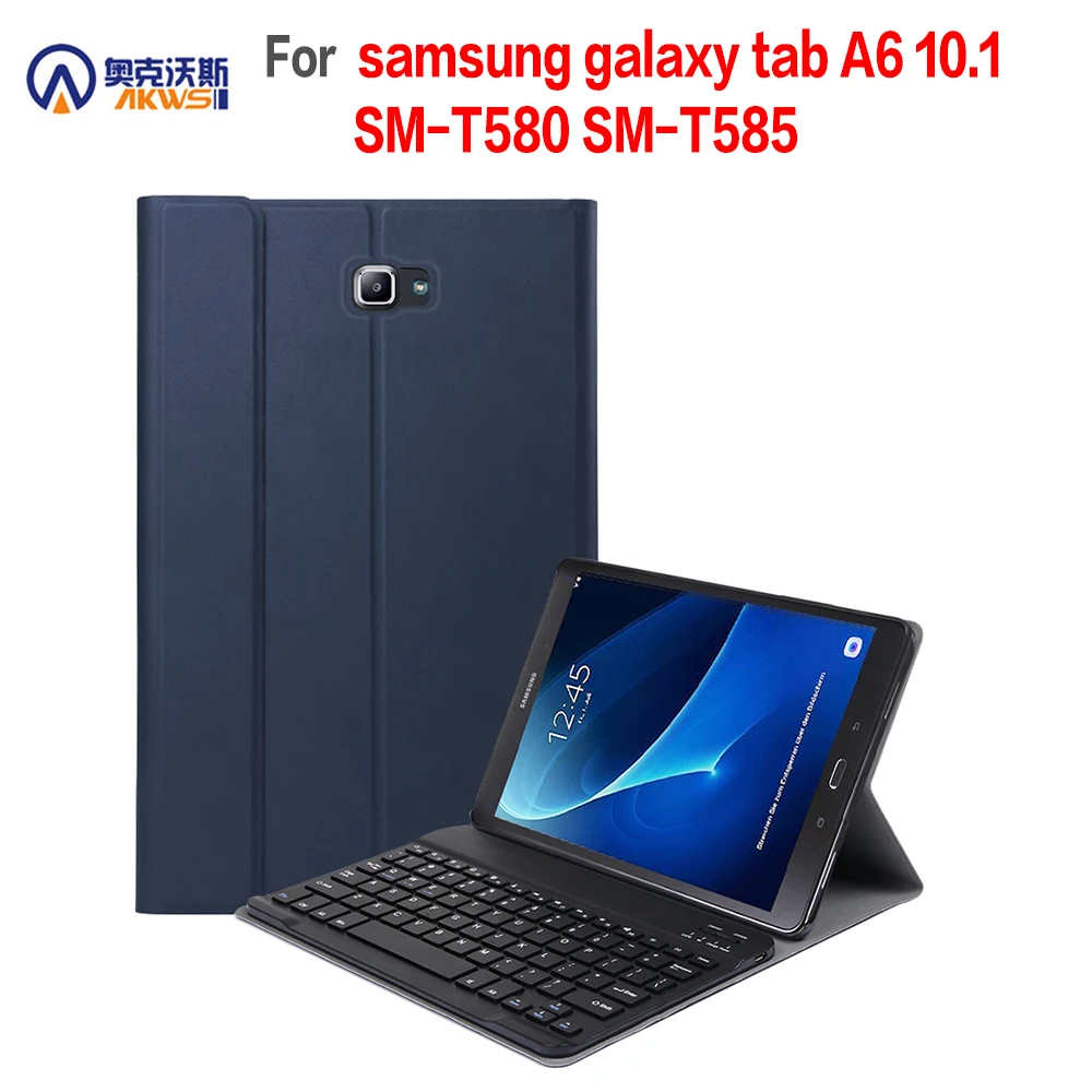 Ходунки Bluetooth клавиатура чехол для Samsung Galaxy Tab 10,1 T580 T585 Tablet Съемный чехол для SM-T580 SM-T585