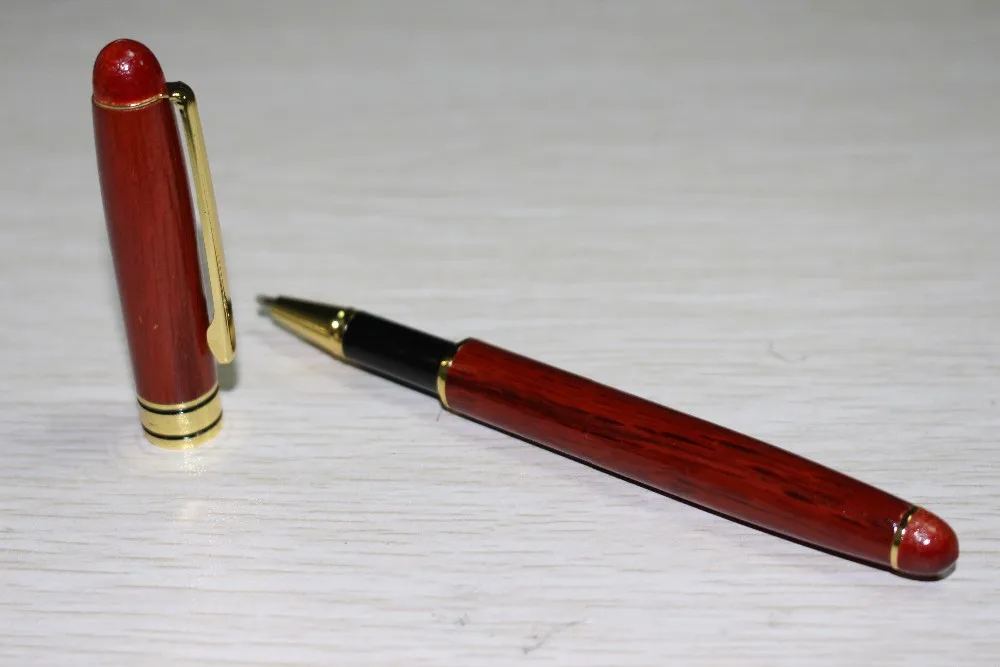 5 шт./партия деревянная переработанная эко-Ручка гель высокого качества чернильная Ручка-роллер для офиса и школы красные деревянные ручки