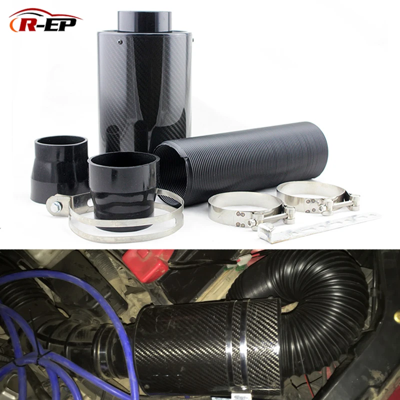 Universal Racing Car Carbon Fiber Air Filter For Engine Cold Clean Air