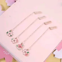 Вишневые цветы металлические подвесные маркеры закладки креативные милые для книг скрепки закладки канцелярские товары офисные школьные принадлежности