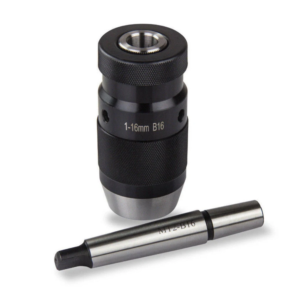 Steel Self Tighten Keyless Lathe Drill Chuck MT2 B16 Arbor Live Center 16mm MK2 Reliable